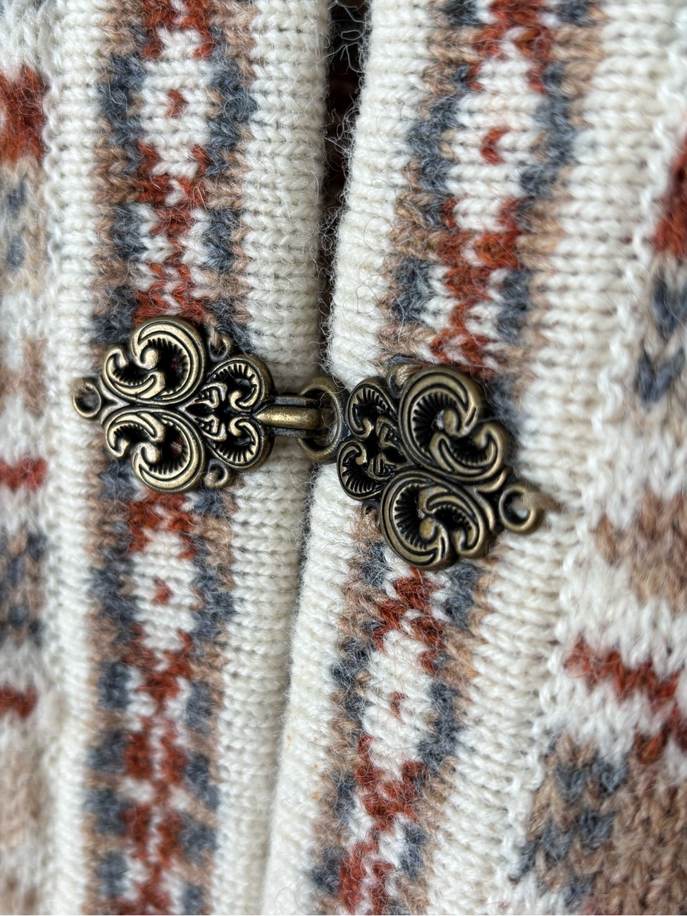 Telluride Clothing Co. 100% Wool Fair Isle Cardigan Sweater Women's XL - Picture 7 of 13